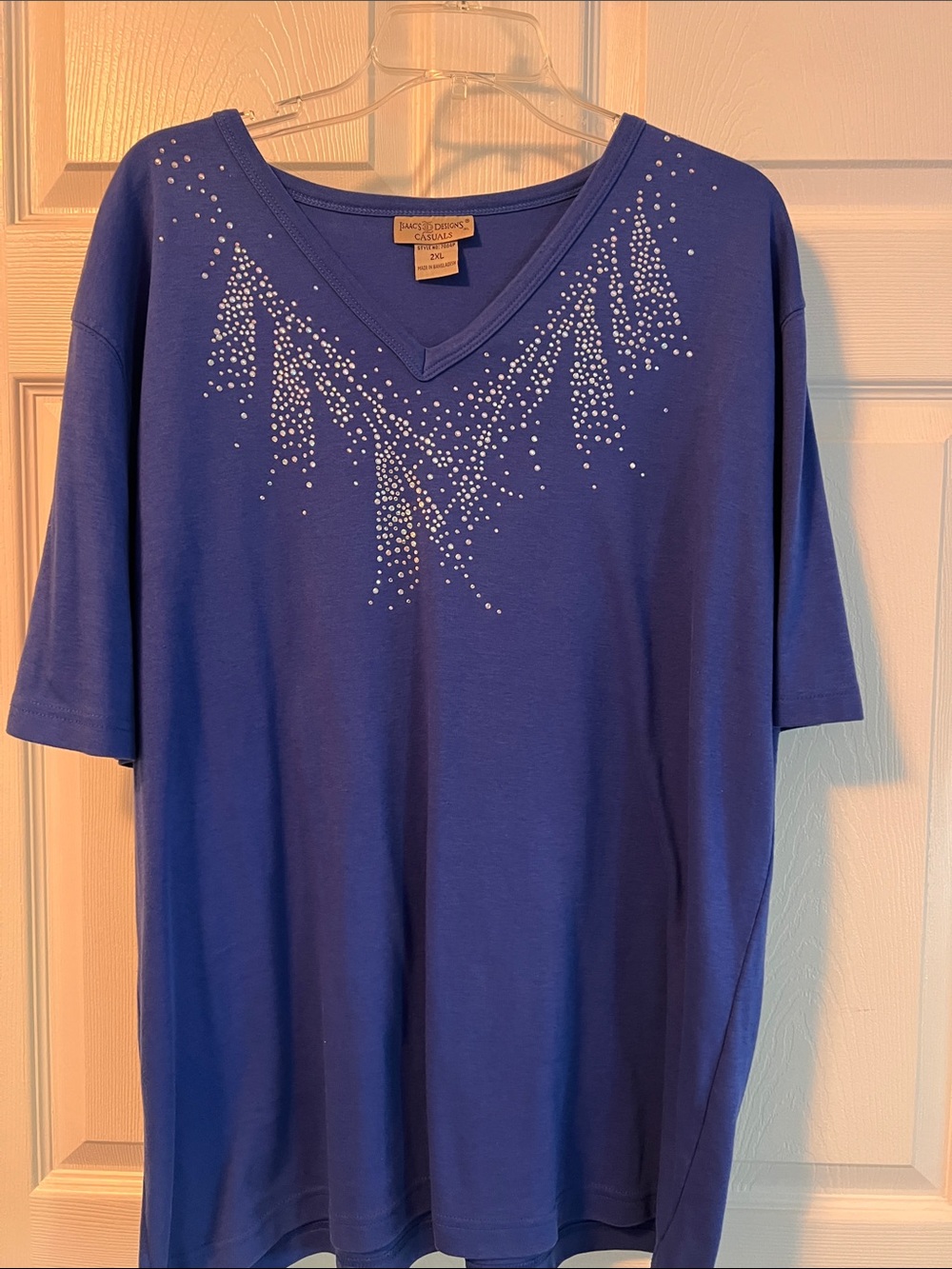 Fireworks  Blue V-neck Tee - 2XL